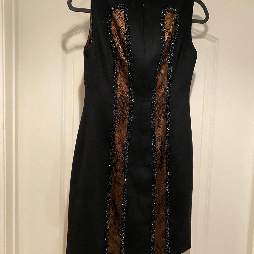 Peggy Jennings Sleeveless Bead Detail Black Dress